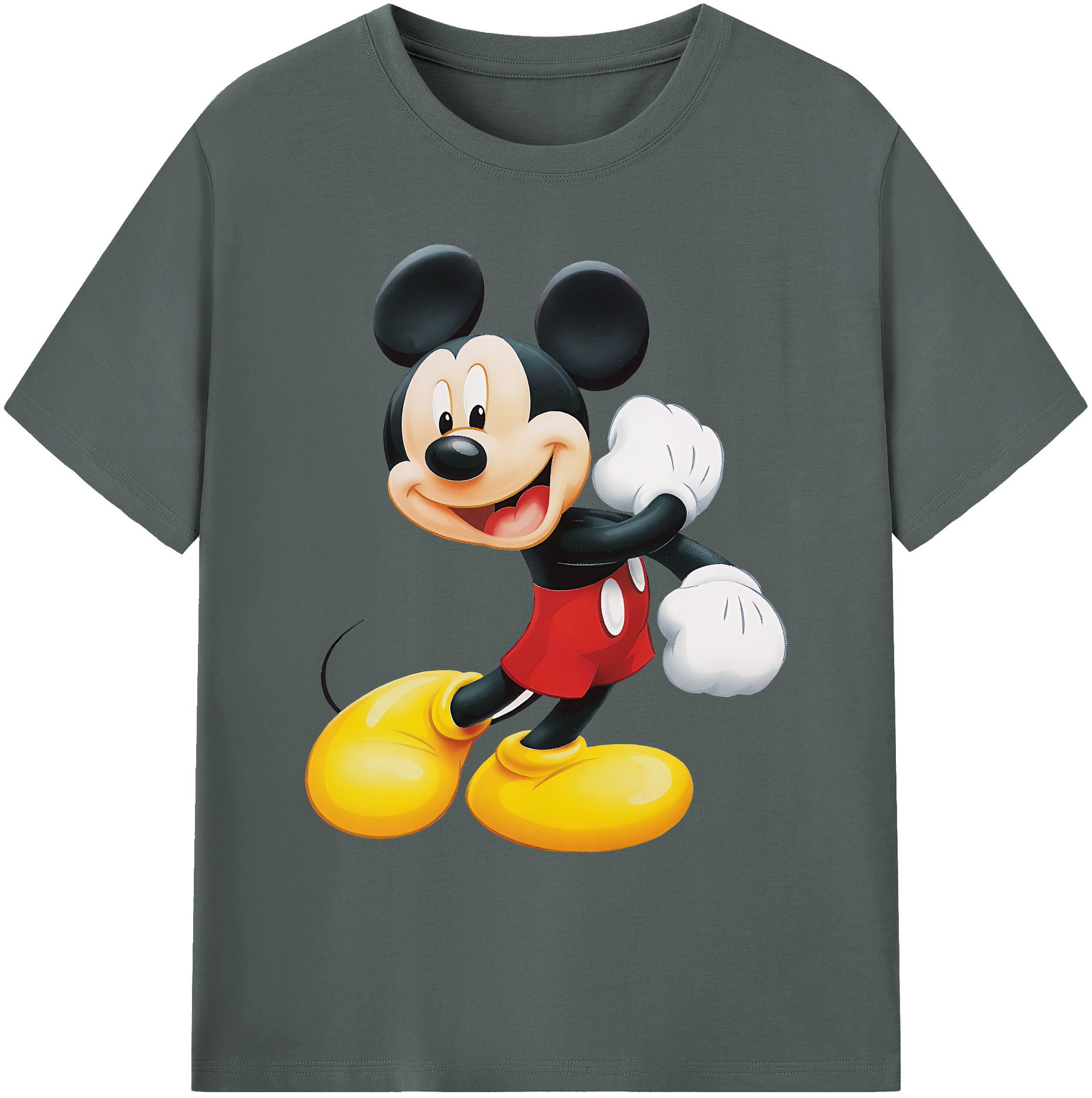 ミッキーマウス Mickey Mouse 綿100％ メンズ半袖Tシャツ｜肌触りやわらか＆通気性